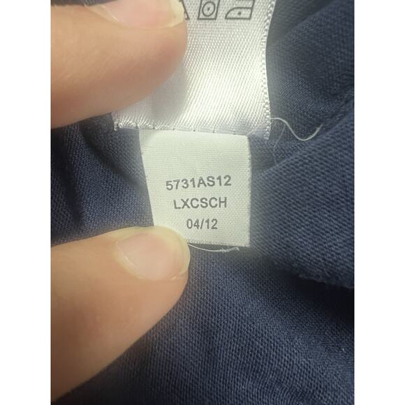 Aeropostale Short Sleeve Navy Top Crochet Detail Elastic Hem Ruffle Boho Y2K - Picture 6 of 9